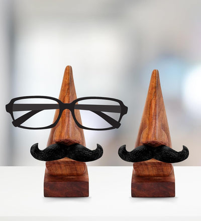 wooden Moustache specs stand